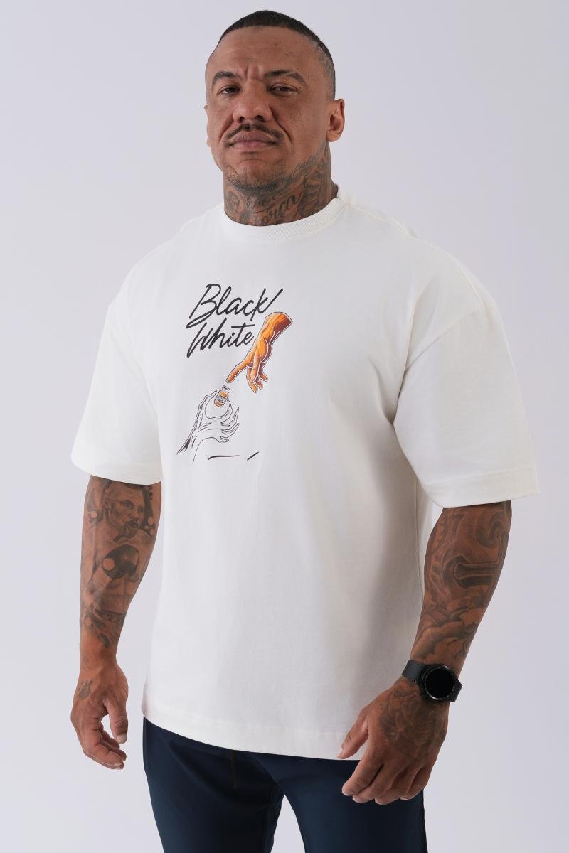 Camiseta Oversized Black White Power Dose Off White — foto 1