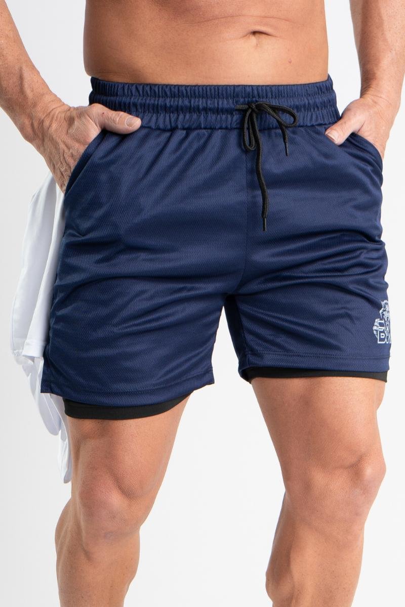 Shorts 2 em 1 Dry Fit BW Wolf Azul — foto 3