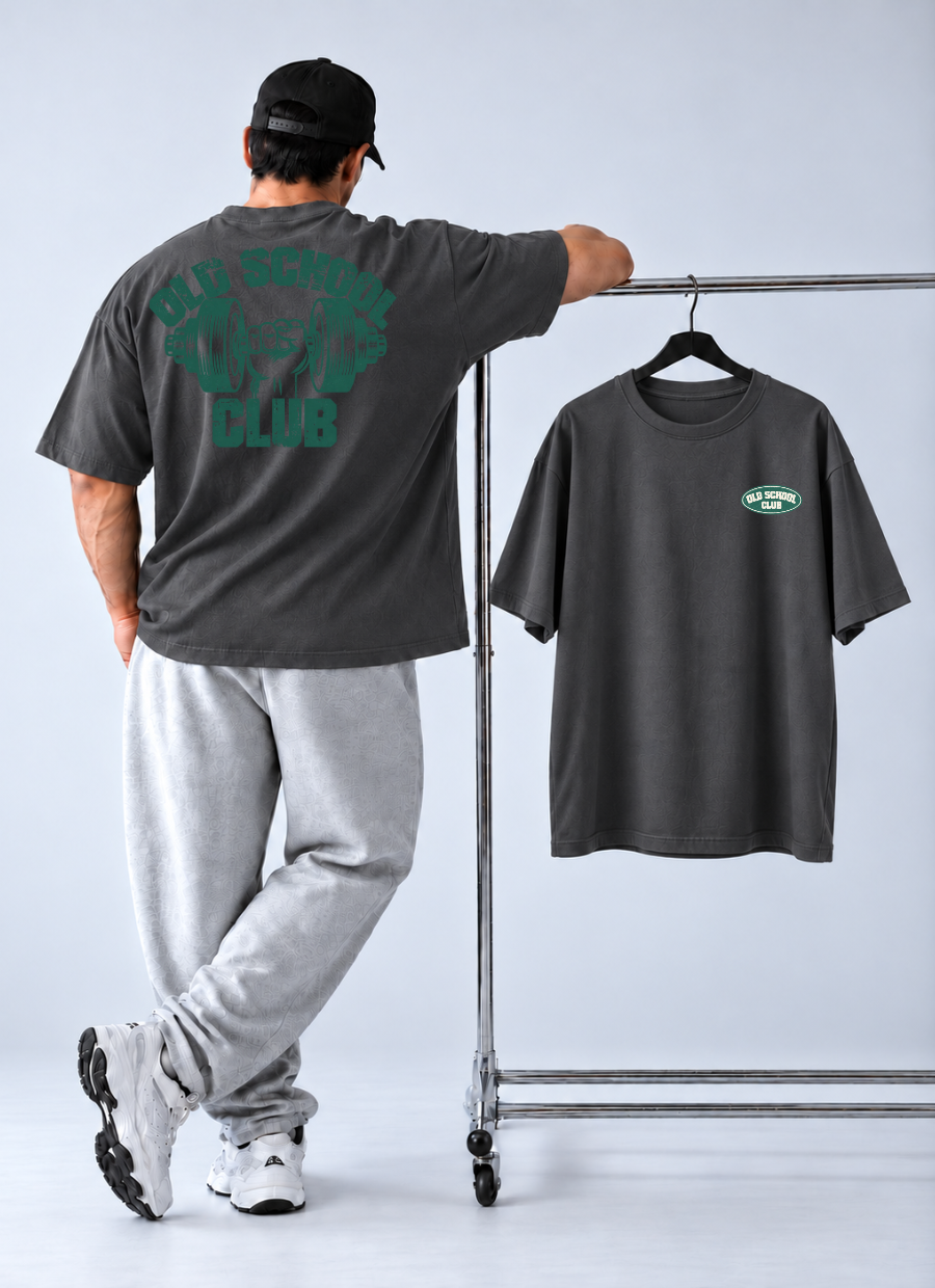 Camiseta Oversized Old School Club Peso Chumbo — foto 4