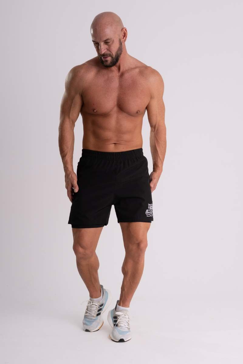 Shorts de Tactel com Compressão Dual Force – Coleção BWS Wolf Preto — foto 3