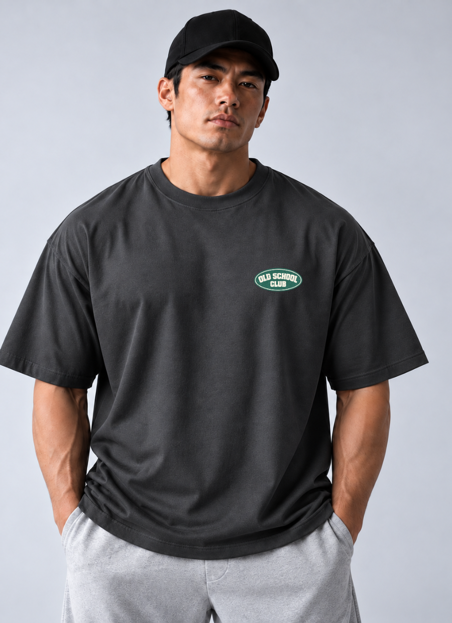 Camiseta Oversized Old School Club Peso Chumbo — foto 3