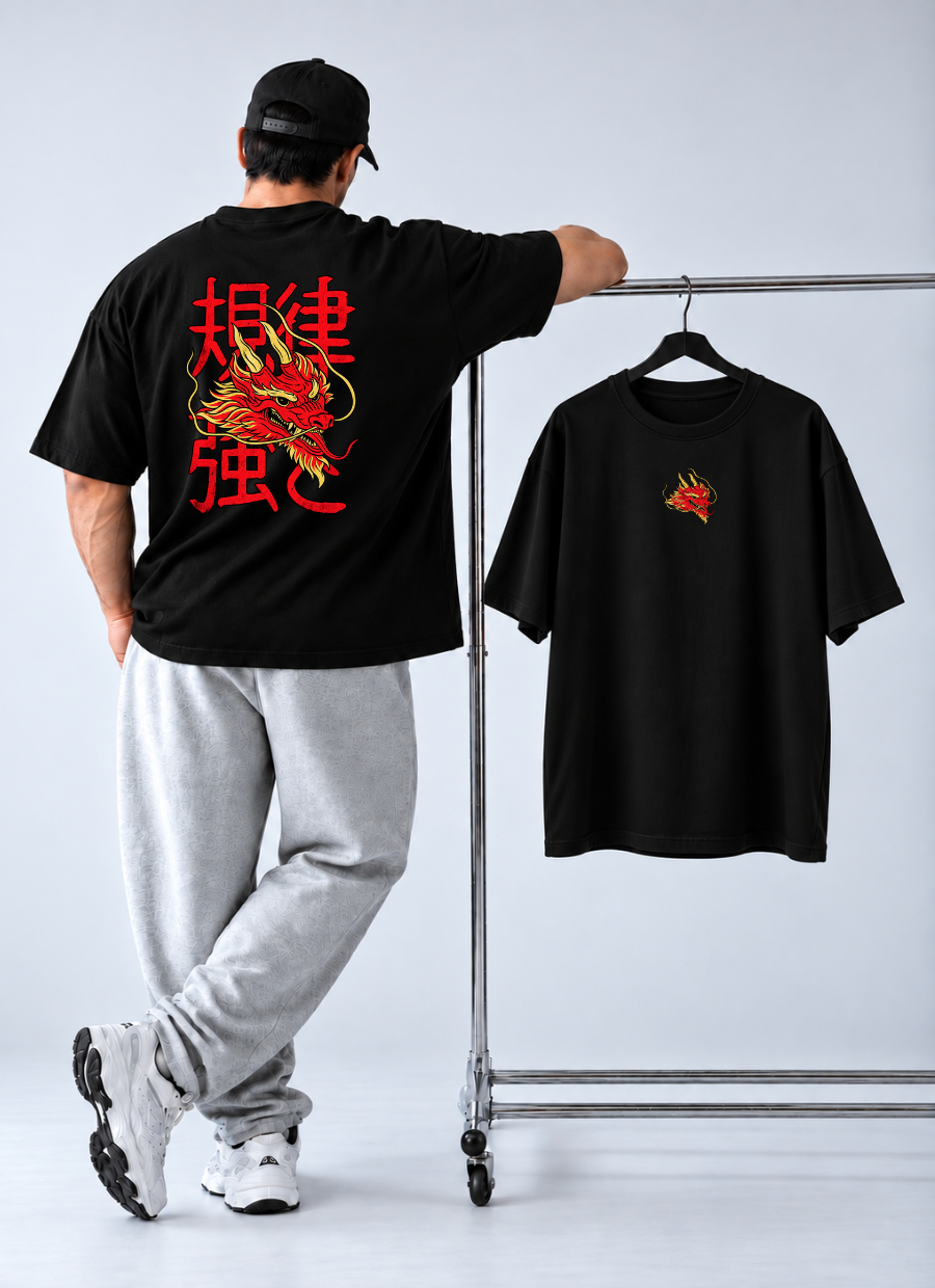 Camiseta Oversized Dragão Tokio Preto — foto 4
