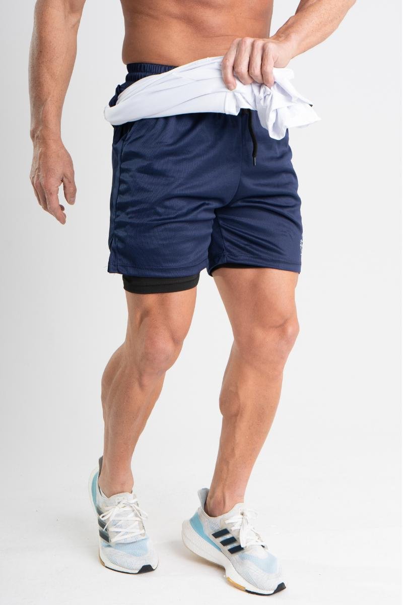 Shorts 2 em 1 Dry Fit BW Wolf Azul — foto 7