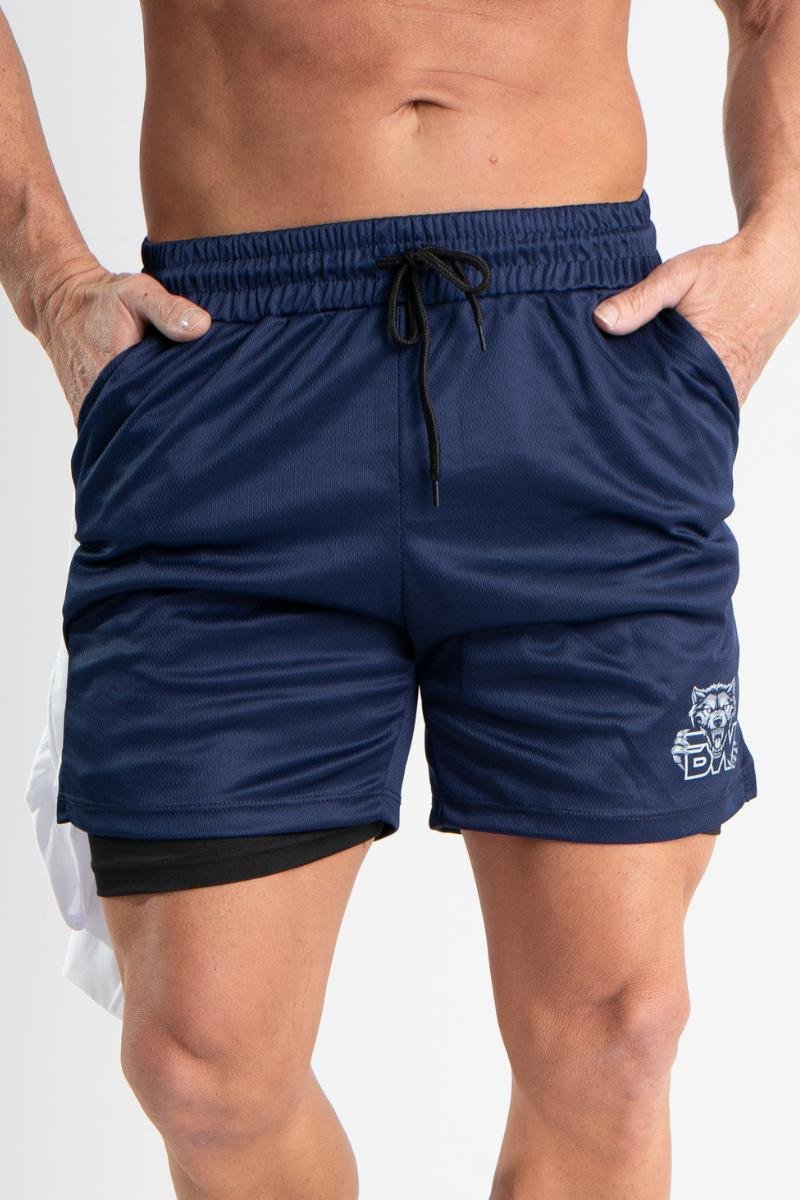 Shorts 2 em 1 Dry Fit BW Wolf Azul — foto 2