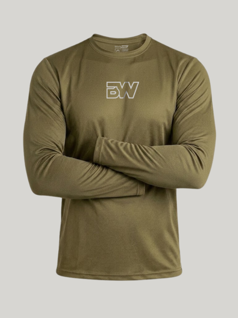 Camiseta Flexdry BW Manga Longa Verde — foto 2