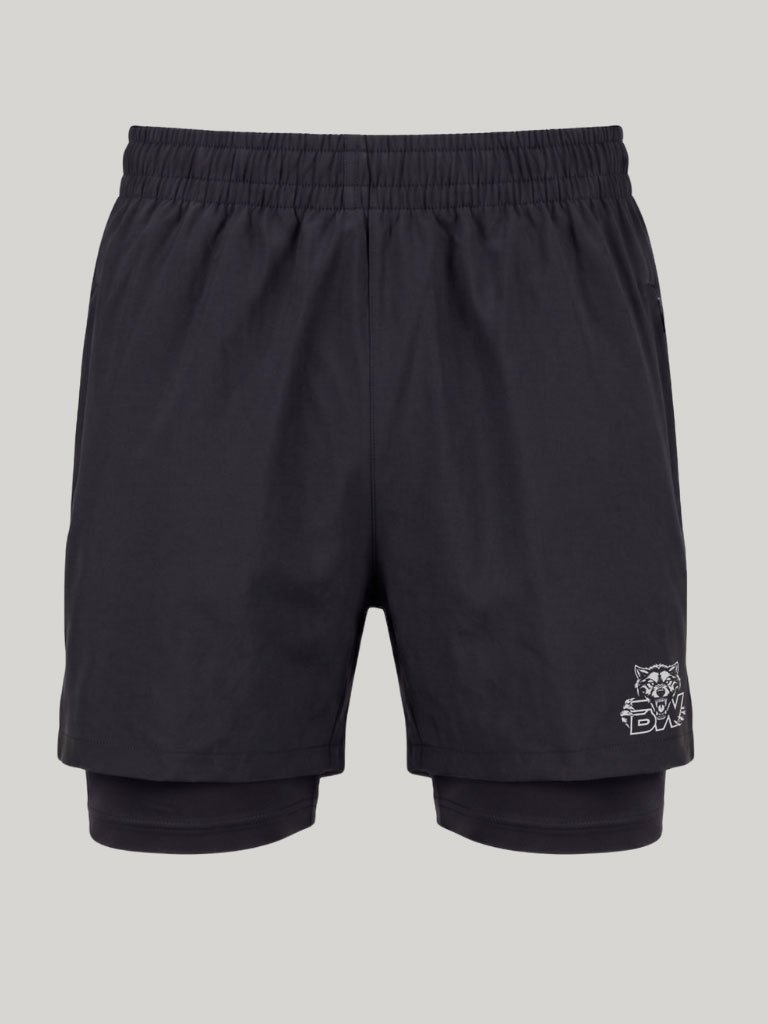 Shorts de Tactel com Compressão Dual Force – Coleção BWS Wolf Preto — foto 2