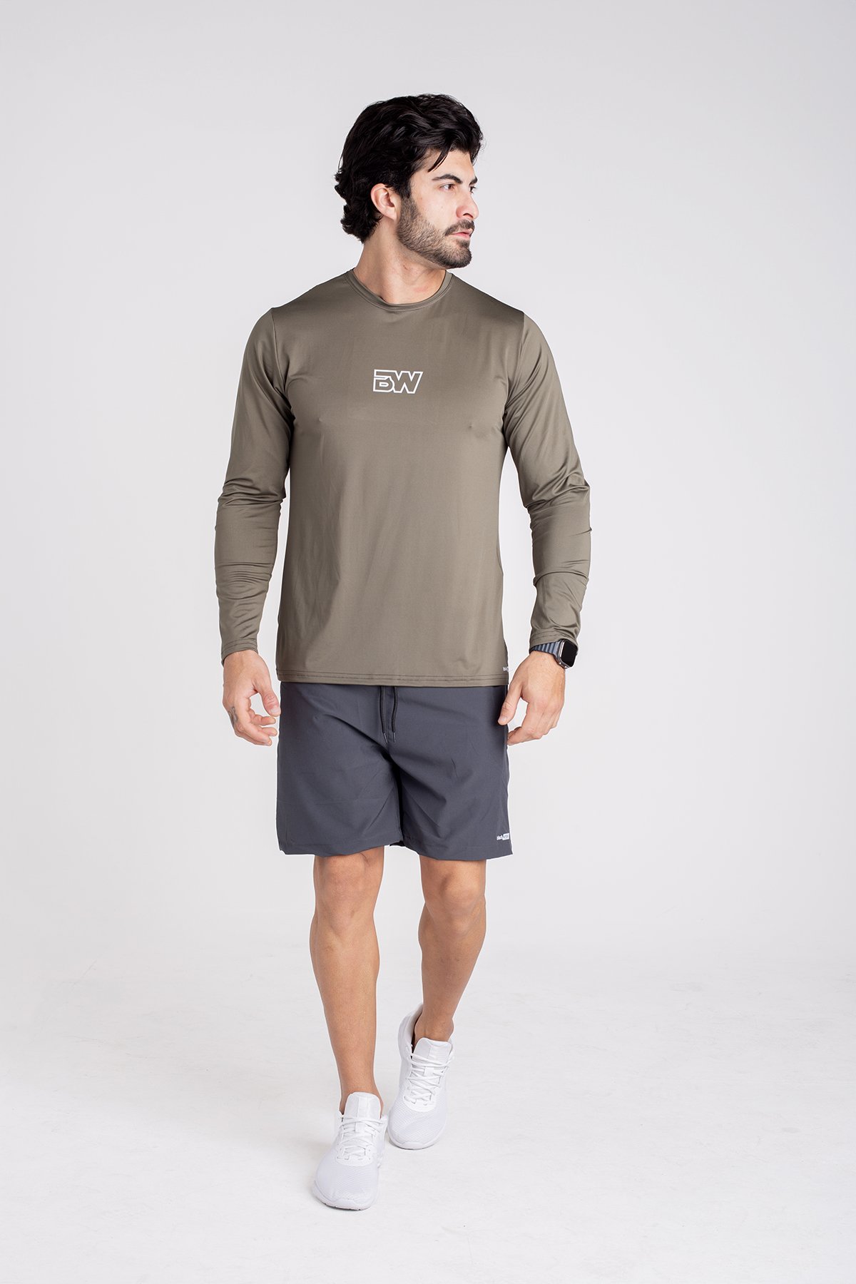 Camiseta Flexdry BW Manga Longa Verde — foto 4