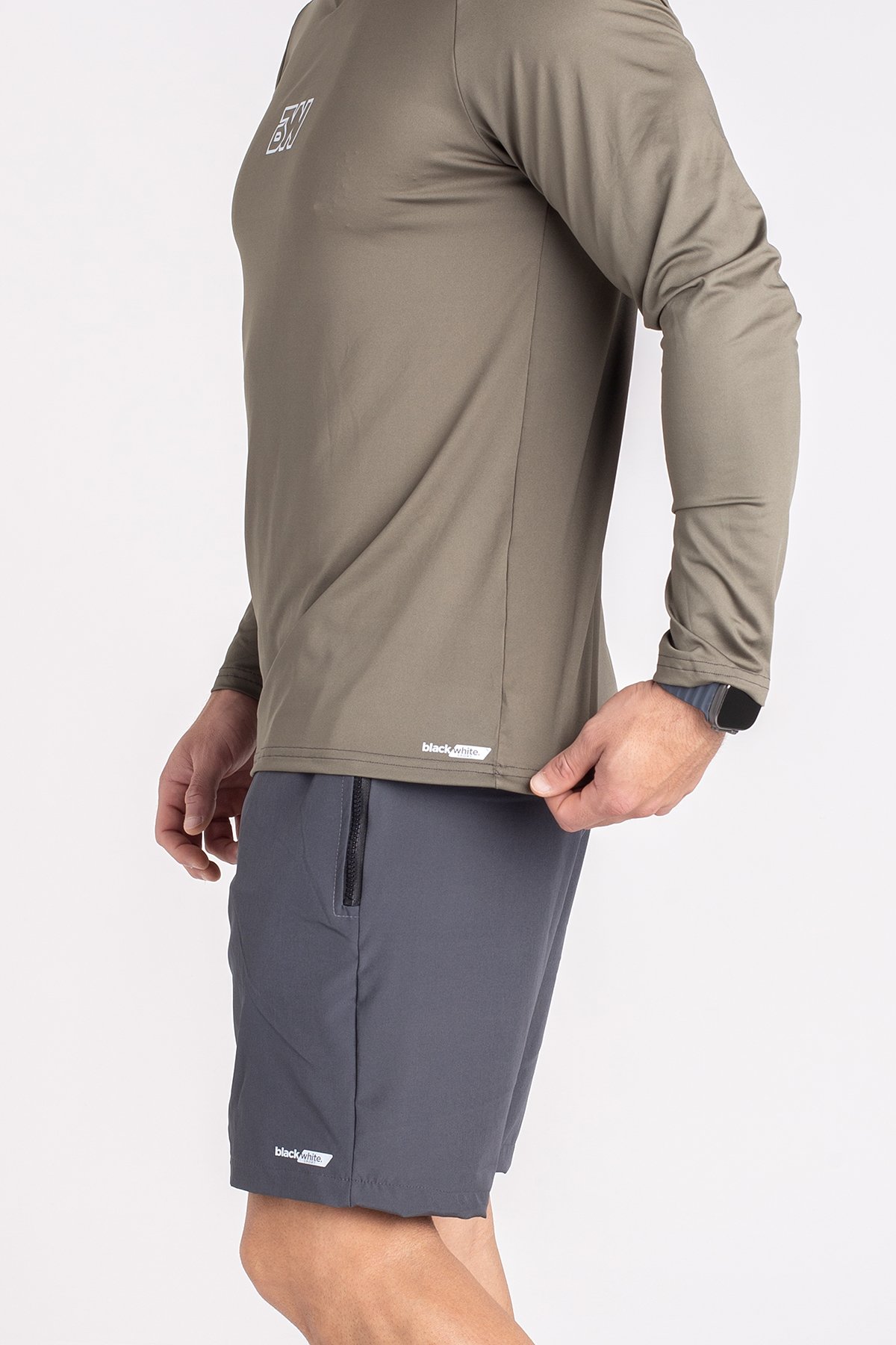 Camiseta Flexdry BW Manga Longa Verde — foto 5