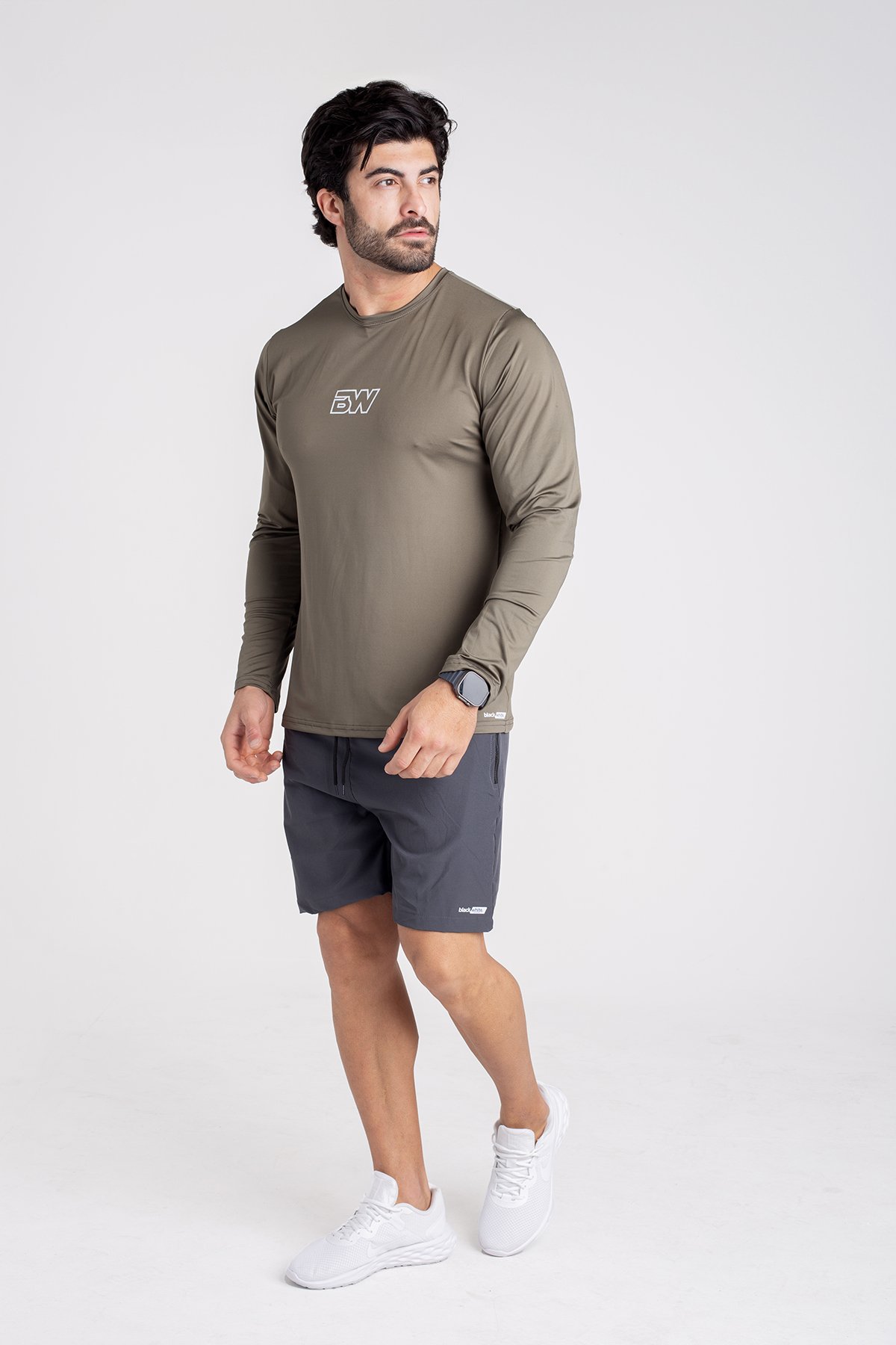 Camiseta Flexdry BW Manga Longa Verde — foto 6