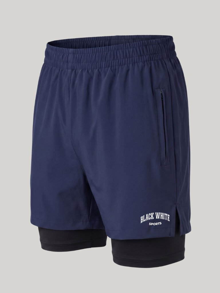 Shorts de Tactel com Compressão Dual Force – Coleção High School Azul — foto 1
