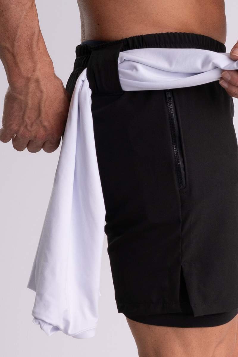 Shorts de Tactel com Compressão Dual Force – Coleção BWS Wolf Preto — foto 11