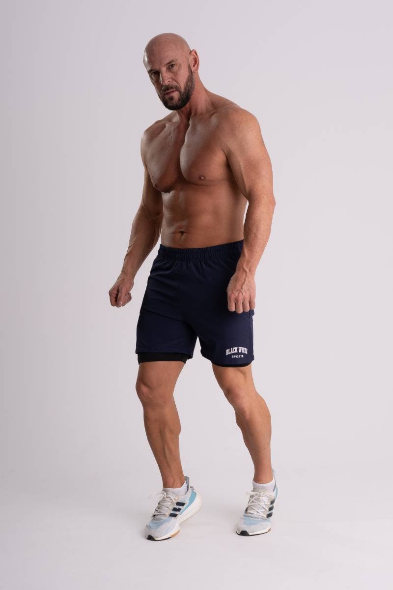 Shorts de Tactel com Compressão Dual Force – Coleção High School Azul — foto 6