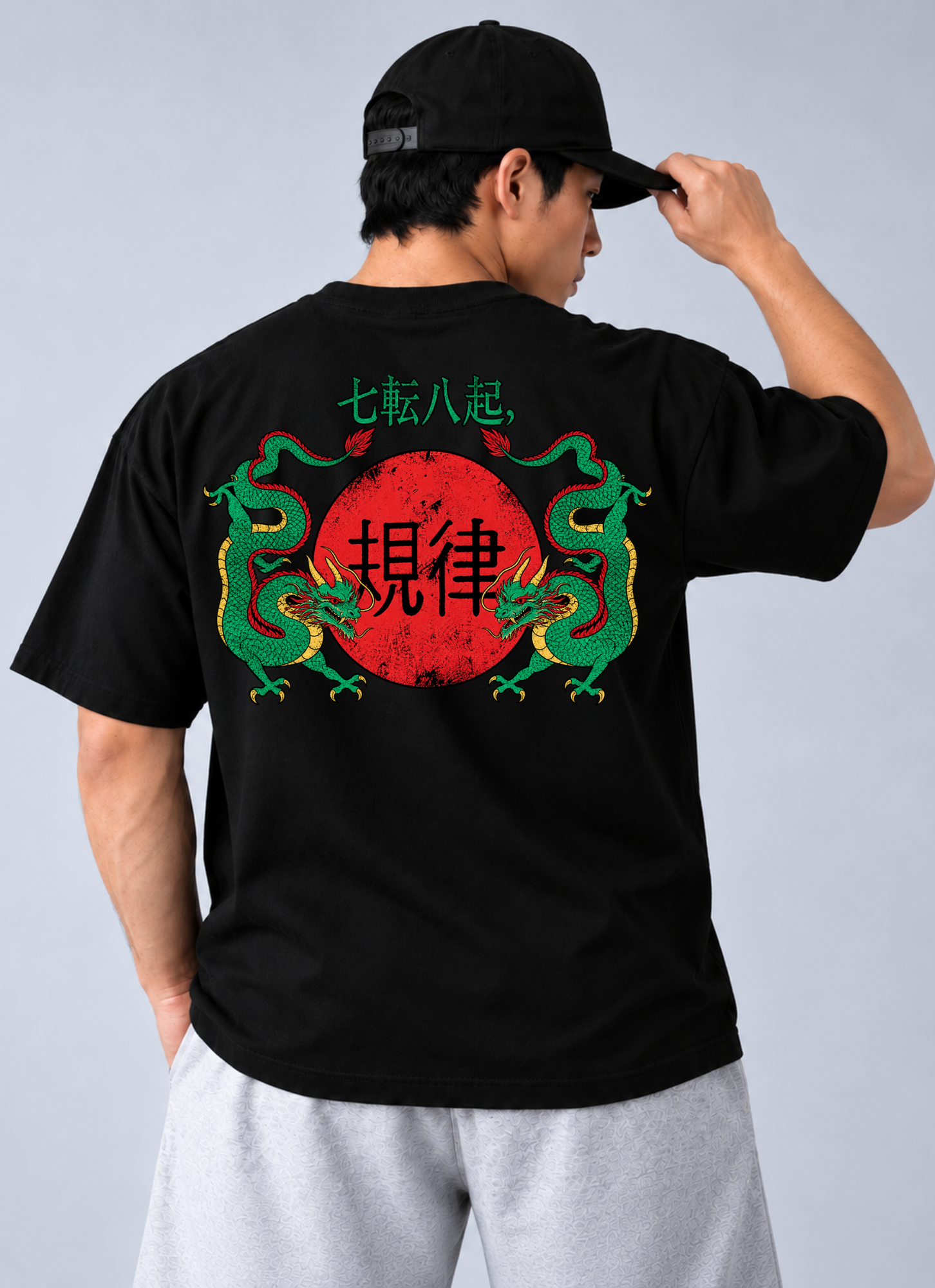 Camiseta Oversized Esfera do Dragão Preto — foto 1