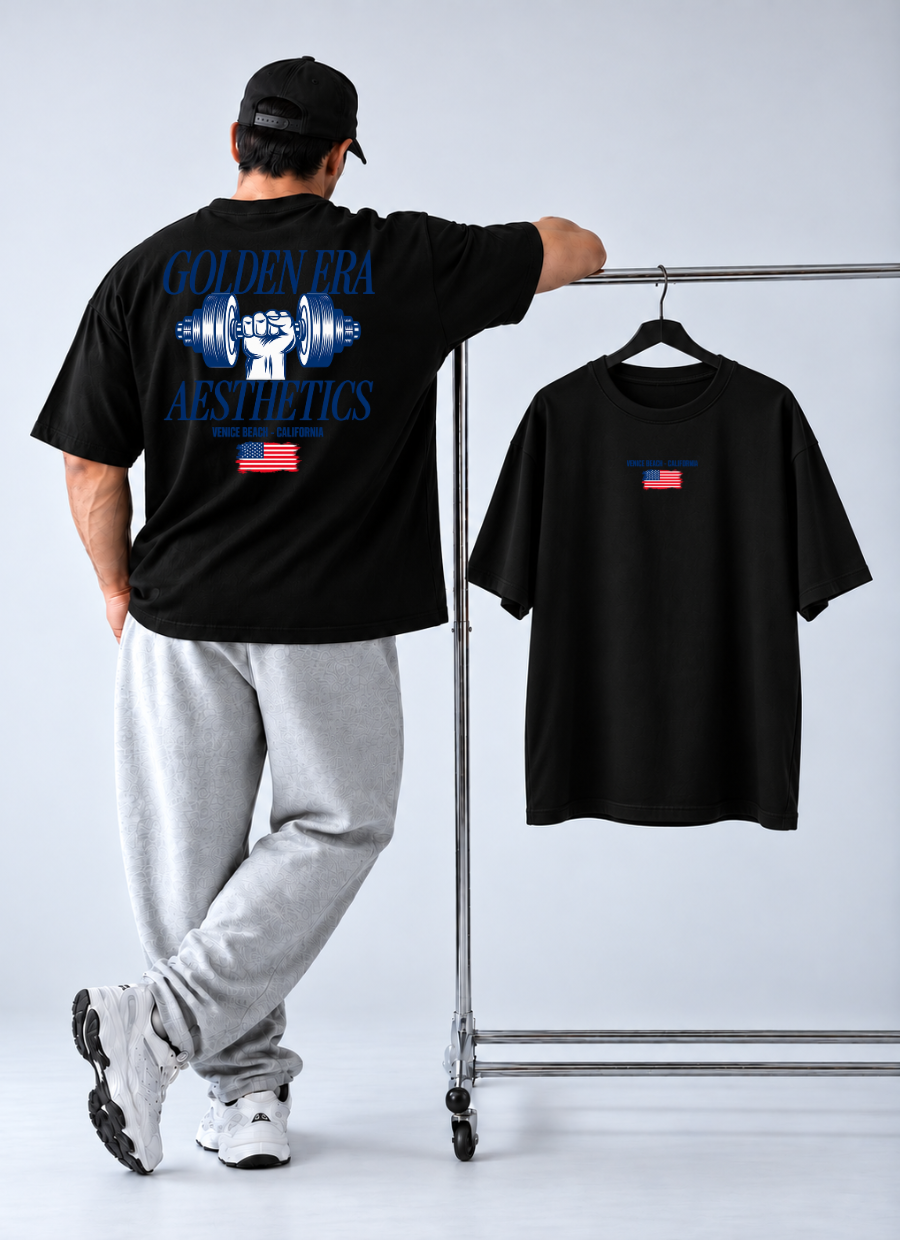 Camiseta Oversized Golden Era USA Preto — foto 3