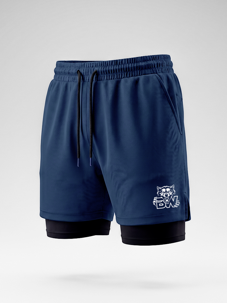 Shorts 2 em 1 Dry Fit BW Wolf Azul — foto 1