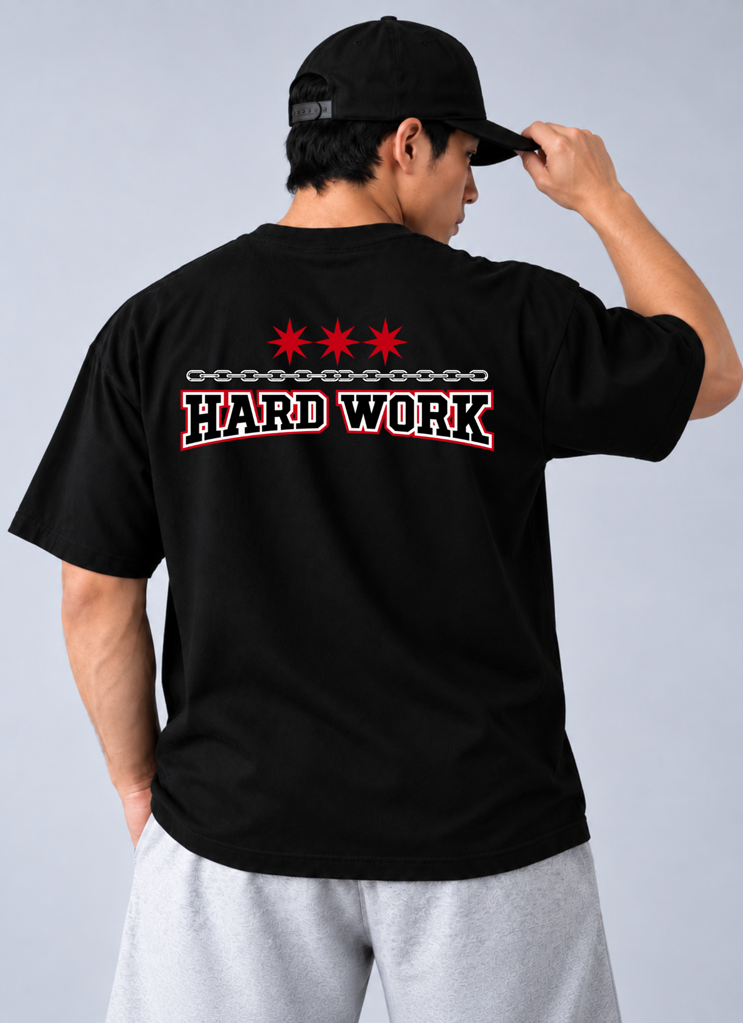 Camiseta Oversized Hard Work Estrela