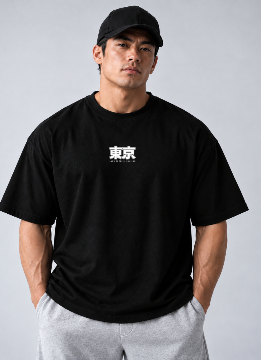 Camiseta Oversized Japan Tokio Preto — foto 2