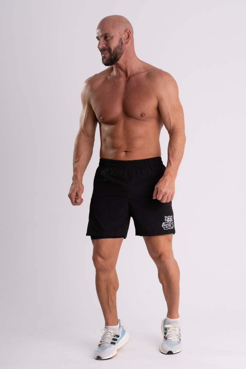 Shorts de Tactel com Compressão Dual Force – Coleção BWS Wolf Preto — foto 5