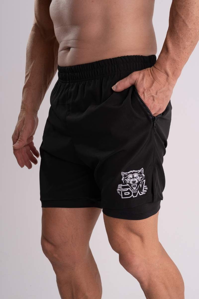 Shorts de Tactel com Compressão Dual Force – Coleção BWS Wolf Preto — foto 8