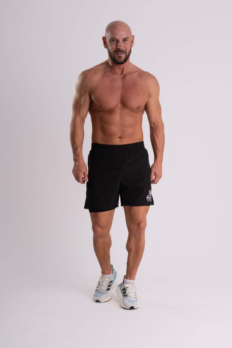 Shorts de Tactel com Compressão Dual Force – Coleção BWS Wolf Preto — foto 4