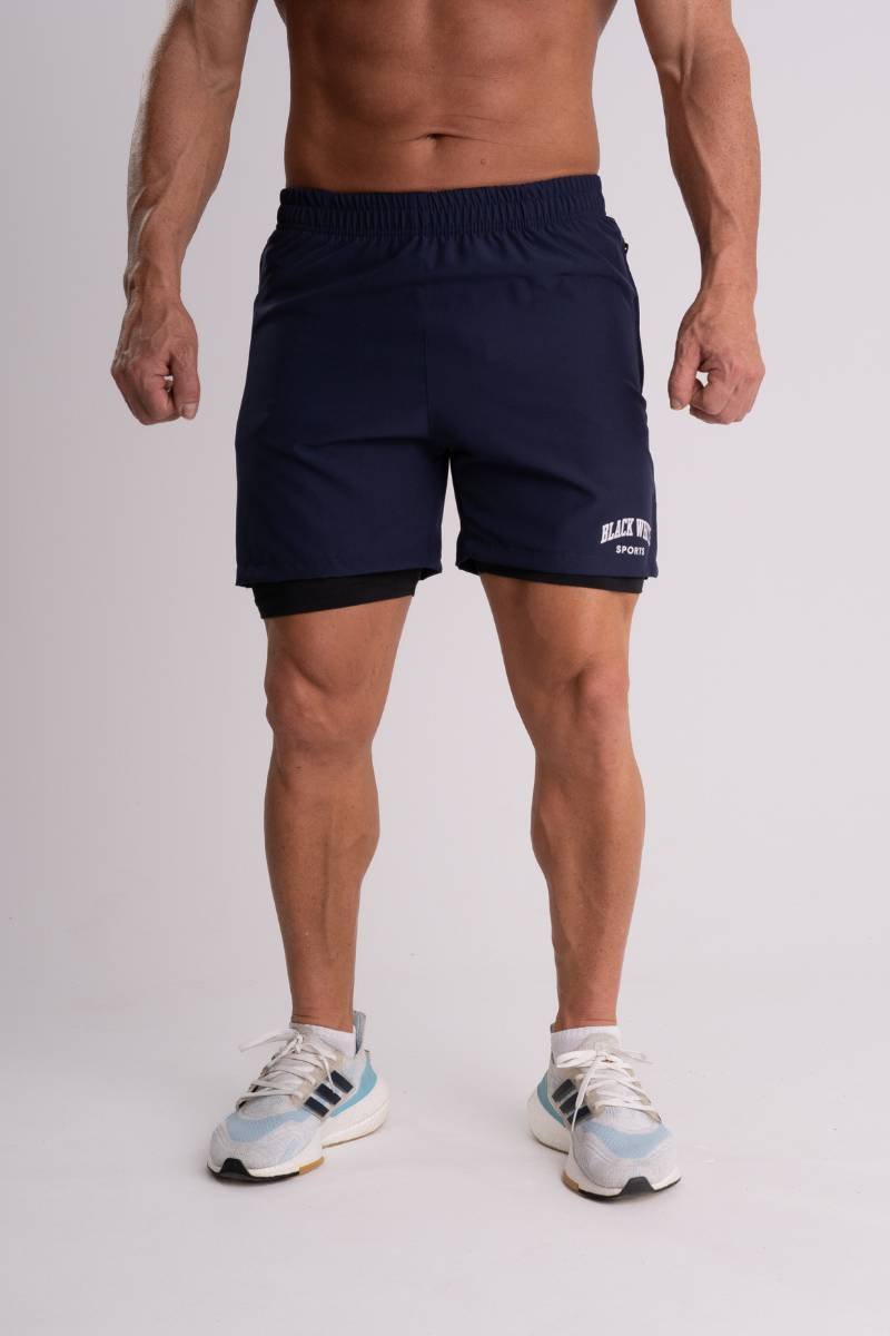 Shorts de Tactel com Compressão Dual Force – Coleção High School Azul — foto 9